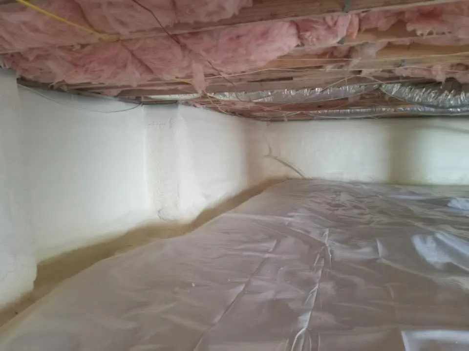 Crawl space encapsulation with closed-cell spray foam for Attic Insulation in Menomonie